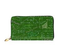 Leather Women'S Math Question Printed Wallets Large Capacity Card Holder Ladies Purse With Multiple Card Slots Long Ladies Purse With Zipper Compartment 19cm*10.5cm Ladies Purses Soft Leather