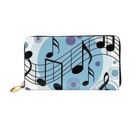 Leather Women'S Polka Dot Music Note Printed Wallets Large Capacity Card Holder Ladies Purse With Multiple Card Slots Long Ladies Purse With Zipper Compartment 19cm*10.5cm Ladies Purses Soft Leather