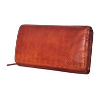 Leather Women's Purse XXL, Wallet Nappa, 2 Large Note Compartments, Box Travel Organiser Genuine, Beige, S, Classic