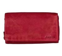 Leather Women's Purse XXL, Wallet Nappa, 2 Large Note Compartments, Box Travel Organiser Genuine, Red, S, Vintage