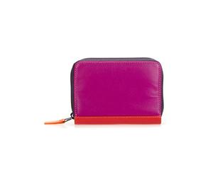 Leather women's wallet MYWALIT - Zipped Credit Card Holder - 328-75 Sangria