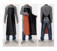 Leather Work Heavy for Men Plus Women Apron Duty Pvc Kitchen Apron Oil Plus Water Resistant Weak Acid 115x75 Cm Alkali Proof Having Flexible for Straps(Black)