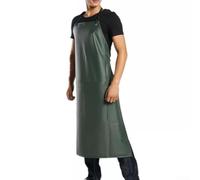 Leather Work Heavy for Men Plus Women Apron Duty Pvc Kitchen Apron Oil Plus Water Resistant Weak Acid 115x75 Cm Alkali Proof Having Flexible for Straps(Army Green)