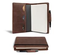 Leather Worx, Leuchtturm A5 Notebook Cover with Card Slots Handmade from Full Grain Leather (Notebook Not Included) - Sturdy, Perfect for Storing Journal - Classy, Minimalist Style - Bourbon Brown