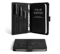Leather Worx, Rustic Cover for Field Notes (3.5 x 5.5 in. Notebook not Included) with Pen Slots, Protective Storage for Journal, Full Grain Leather, Handmade (Charcoal Black)