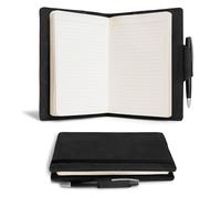 Leather Worx, Rustic Cover for Leuchtturm A5 Notebook with Card Slots (Notebook Not Included) for Storing Journal, Minimalist Style, Full Grain Leather, Handmade (Charcoal Black)