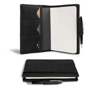 Leather Worx, Rustic Cover for Leuchtturm A5 Notebook with Card Slots (Notebook Not Included) for Storing Journal, Minimalist Style, Full Grain Leather, Handmade (Charcoal Black)