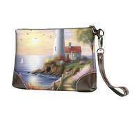 Leather Wristlet Clutch Purse For Women Ladies Cell Phone Pouch Bag Clutch Wallet Lighthouse Diamond Painting Zipper Handbags Purse Gifts For Women