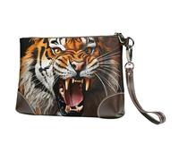 Leather Wristlet Wallet For Women Ladies Clutch Purses Small Wallet Purses Clutch Handbags Roaring Tiger Zipper Purse Gifts For Women