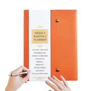 Leather Writing Journal - 18-Month Planner Notebook, Schedule Organizer with Monthly Layout, Personal Notebook with Durable Pages, Stylish Design, Academic Accessory for Students