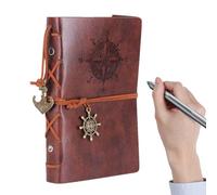 Leather Writing Journal - A6 Notebook Antique Style Blank Pages, Long Term Use | Vintage Style Portable Journal Sketchbook for Creative Business Men from co