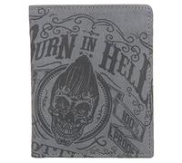 Leather Zentrum Genuine Leather Classic Skull Print Bi-Fold Men's Olive Wallet (8 Card Slots), Grey, One Size, Casual