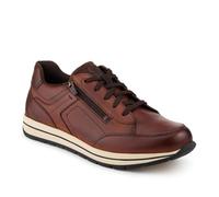 Leather Zip Fasten Cushioning Trainers - Cognac Size 11