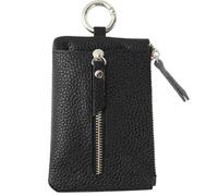 Leather Zipper Key Wallet Handbag Multifunctional Portable | Black Layer Leather, Six Lock Design, Quick Access for Cards, Work Pockets and Minimal Carry