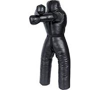LEATHERAY MMA Jiu Jitsu Judo Punching Bag Grappling Dummy Black Synthetic Leather-70 Inches-Unfilled