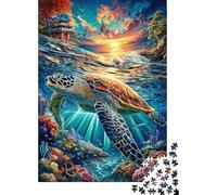Leatherback Turtle Puzzle 1000 Pieces, Whimsical Challenge Toy Jigsaw Puzzles for Adults And Kids Age 14 Years Up 38x26cm/1000pcs