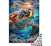 Leatherback Turtle Puzzle 1000 Pieces, Whimsical Challenge Toy Jigsaw Puzzles for Adults And Kids Age 14 Years Up 38x26cm/1000pcs