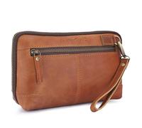 Leatherganic Cosmetics Case Travel Organizer Pouch Portable Tech Bag with Zipper Closure Leather Toiletry Bag for Men & Women Cord Storage Case Large Dopp Kit Makeup Bag Handbag Organizer