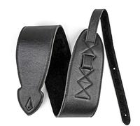 Leathergraft 4 Softy Guitar Strap - Padded with Real Italian Leather with Sponge in Middle - Fully Adjustable Strap - Classic Style - 10 Cm Wide - Black