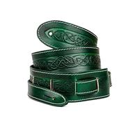 Leathergraft Celtic Guitar Strap - Natural Tooling Leather with Traditional Celtic Pattern - Suitable for Acoustic, Electric, or Bass Guitar - Adjustable Strap - 5cm Wide