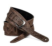 Leathergraft Fab Softy Guitar Strap - Padded with Real Italian Leather with Sponge in Middle - Fully Adjustable Strap - Classic Style - 6.5 Cm Wide - Brown