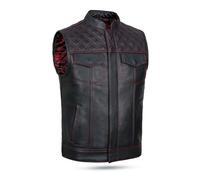 Leatherick Mens Groove Club Premium Cowhide Motorcycle Leather Biker Waistcoat (L54)