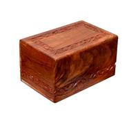 leatherooze Border Engraved Rosewood Cremation Urns for Human Ashes Adult Male Female - Wooden Decorative Urns Box and Casket for Men Women Child - Burial Urn for Adults with muslin bag
