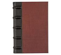 Leatherpress Vintage Hardcover Journal, Burgundy Leather Notebook w/Mahogany Ribbed Spine, Artisan Saddler Design, Lined Pages Heavyweight Paper