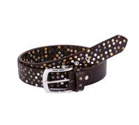 Leathershire Biker handmade Concho Full Grain handcrafted leather belt 35mm Real Leather Belt for men Punk Belt (Brown rock 'n' roll, S)