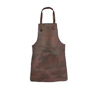 Leathershire Dark Brown Full Grain Leather Apron Butcher -Cook -BBQ -Cooking - Wood work - Cheff - BBq Grill Gift (Brown-07)