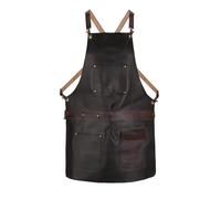 Leathershire Full Grain Leather Crossbody Handmade Apron - Perfect for Butchers, Chefs, BBQ Grill Masters, and Woodworkers (Black-459)