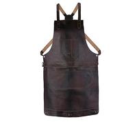 Leathershire Leather Tool Working 12 Pocket Tool Apron | Unisex Leather Cross Body Back Straps Adjustable | Woodworking | Gardening Apron (Dark Brown1)