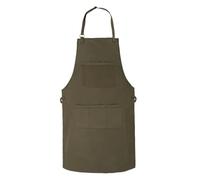 Leathershire Olive Green Cotton Canvas Apron with 4 pocket Butcher, BBQ & Grill, Cooking, Barber, Bartender apron Gift