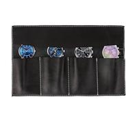 Leathershire Top Grain Leather Natural Black Watch Roll for Travel & Storage Box Gift for him (4 Pockets)