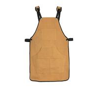 Leathershire Working Apron | Waxed Canvas | Unisex Canvas | Tool Pockets | Cross Back Straps Adjustable | Woodworking | Gardening Apron (Brown)