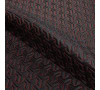 Leathertte Car Seat Upholstery Fabric, 130cm Width Multiple Stitching Colours, Supplied by The Metre as Continuous Piece (Red Stitch/Triad)