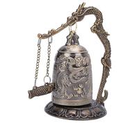 Leatikall Antique Bronze Dragon Bell, Bronze Carved Electroplating Alloy Dragon Bell Feng Shui Decor Chinese Vintage Desk Ornament for Home Decoration