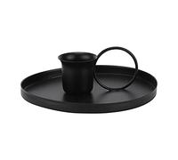 Leatikall Candle Stick Holder, Retro Metal Wrought Iron Candle Holder Ornament for Wedding Dining Table Party Decoration (Black)