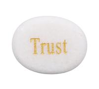 Leatikall Engraved Inspirational Stone, 3 Different Words Encouragement Rocks Marble Polished Smoothly Comfortable Motivational Stone for Decoration Gifting (trust)