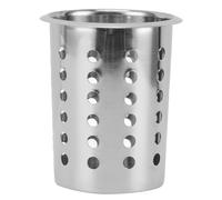 Leatikall Kitchen Utensil Holder, Large Capacity Mess Proof Flatware Spoon Spatula Tool Cutlery Container 304 Stainless Steel Utensil Holder for Countertop (With Holes)