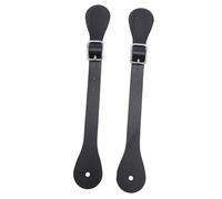 Leatikall Leather Spur Straps, Pair of Synthetic Leather Spur Straps Adjustable Length 22cm Long Cowboy Spurs Holder for Equestrian (Black)