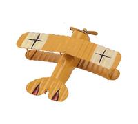 Leatikall Vintage Airplane Model Decorations, Iron Biplane Art Plane Ornament for Photography Prop Home Decor Desktop Ornament (yellow)