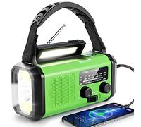 Leaton Emergency Radio with Solar/Hand Crank/USB Charging, 10000mAh Rechargeable Battery,NOAA/AM/FM Weather Radio with Multi-Function Flashlight and Cell Phone Charger for Indoor/Outdoor Emergencies