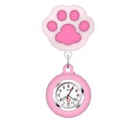 Leatrom Cute Cat Claw Nurse Watch, Can Stretch Nurse Watches, Silicone Hook Glowing Pointer Nurse Watches, Suitable for Medical Workers, Pink, casual