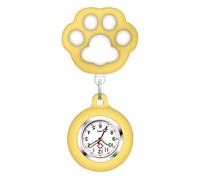 Leatrom Cute Cat Claw Nurse Watch, Can Stretch Nurse Watches, Silicone Hook Glowing Pointer Nurse Watches, Suitable for Medical Workers, Yellow, casual