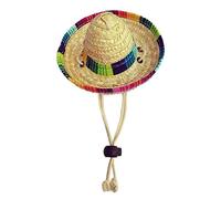 Leatrom Pet hat, Dog hat, Grass Weave Mini Pet Cats and Dog Hat, Pet Mexican Straw Hat (Cotton Rope)