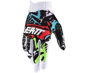 Leatt 1.5 GripR Zebra Motocross Gloves, black-white-red-blue, size S for Men