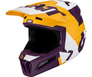Leatt 2.5 Tricolor Motocross Helmet, purple-yellow, size 2XL