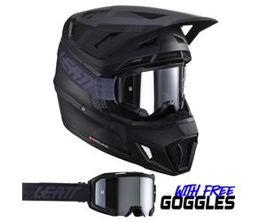 Leatt 2024 Helmet Moto 7.5 V24 Stealth MX Motocross Ensuro Quad ATV
