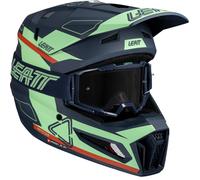 Leatt 3.5 Angled Motocross Helmet with Goggles, red-green-blue, size L for Men